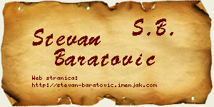 Stevan Baratović vizit kartica